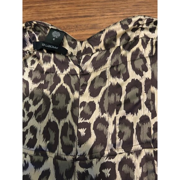 Arden B Strapless Silk Leopard Print Dress Sz S Animal Print Y2K Body con Cockta - Picture 13 of 16